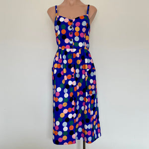 Odette Dress - Spots on Cobalt