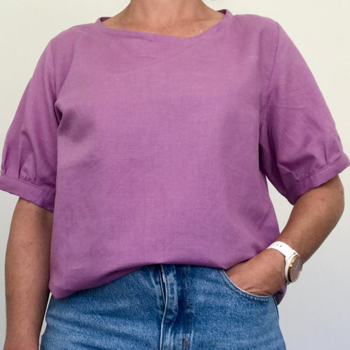 Evie top - Lilac Linen