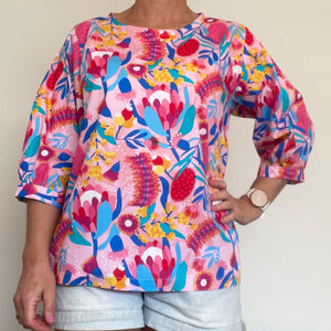 Evie top - Waratah Brights