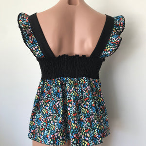 Molly Top - Tiny Garden Black