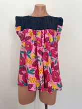 Load image into Gallery viewer, Alicia Top - Pink Floral and Denim