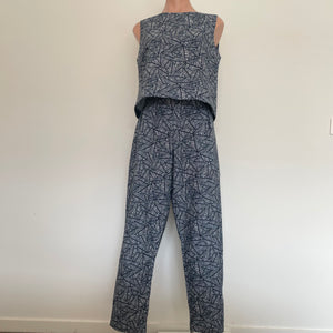 Jessie Pants - Navy Leaves