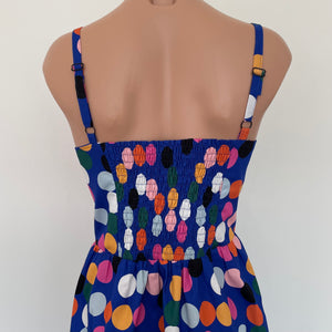 Odette Dress - Spots on Cobalt