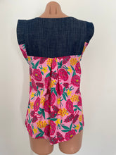 Load image into Gallery viewer, Alicia Top - Pink Floral and Denim