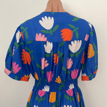 Load image into Gallery viewer, Melody Dress - Tulips on Cobalt