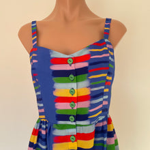Load image into Gallery viewer, Odette Sun Dress - Multi Stripe Periwinkle