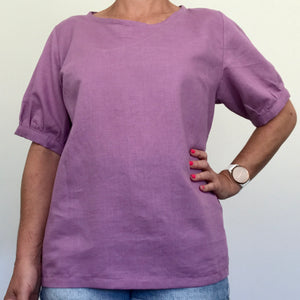 Evie top - Lilac Linen