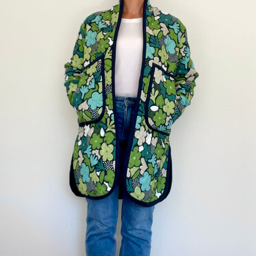 Quilted Coat - Scandi Floral