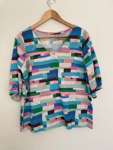 Mia Top - Lattice Stripes