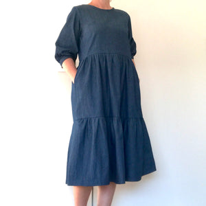 Harlow Tiered Dress - Dark Denim