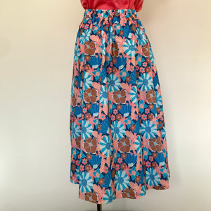 Ashlee Skirt - Cobalt Coral Floral