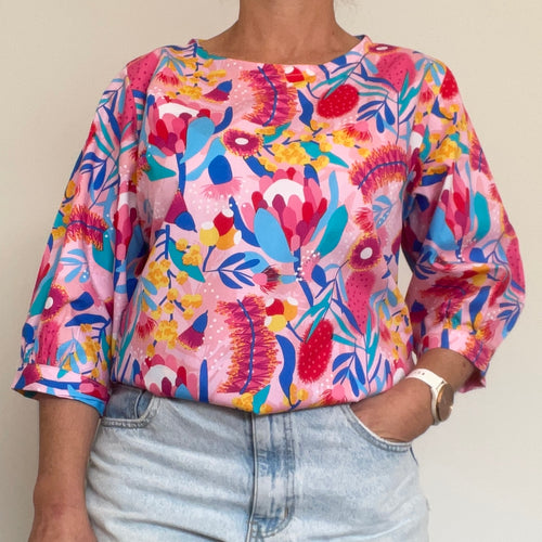 Evie top - Waratah Brights