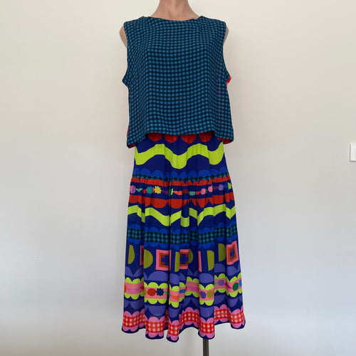 Olinda top and skirt set - Sweet Fritti (Blue front)