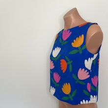Load image into Gallery viewer, Olinda top - Tulips on Cobalt