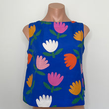 Load image into Gallery viewer, Olinda top - Tulips on Cobalt