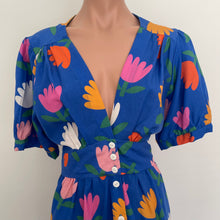 Load image into Gallery viewer, Melody Dress - Tulips on Cobalt