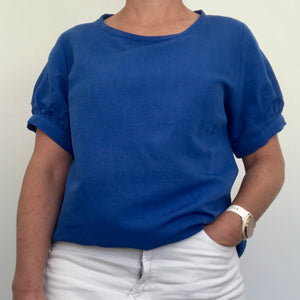 Evie top (short sleeve) - Cobalt