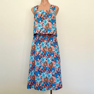 Bonnie Top - Cobalt Coral Floral