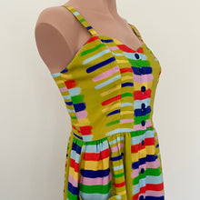 Load image into Gallery viewer, Odette Sun Dress - Multi Stripe Chartreuse