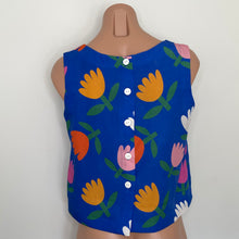 Load image into Gallery viewer, Olinda top - Tulips on Cobalt